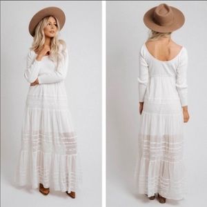 NEW $148 Free People Earth Angel Maxi Dress Ivory